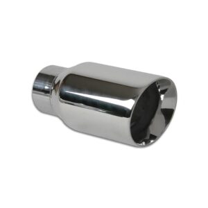 VIBRANT PERFORMANCE 3 Inch Round Angled Stainless Weld-On Exhaust Tip, 2 Inches x 6.5 Inches
