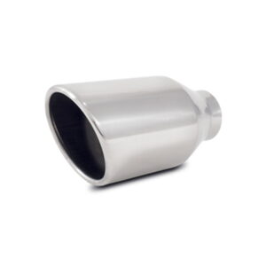 VIBRANT PERFORMANCE 4 Inch Round Angled Stainless Weld-On Exhaust Tip, 2.5" x 7.75"