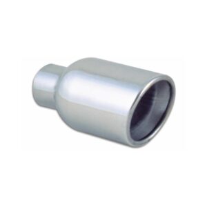 VIBRANT PERFORMANCE 4 Inch Round Rolled Angled Stainless Weld-On Exhaust Tip, 2.25" x 7.75"