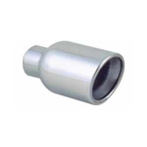 VIBRANT PERFORMANCE 4 Inch Round Rolled Angled Stainless Weld-On Exhaust Tip, 2.5" x 7.75"